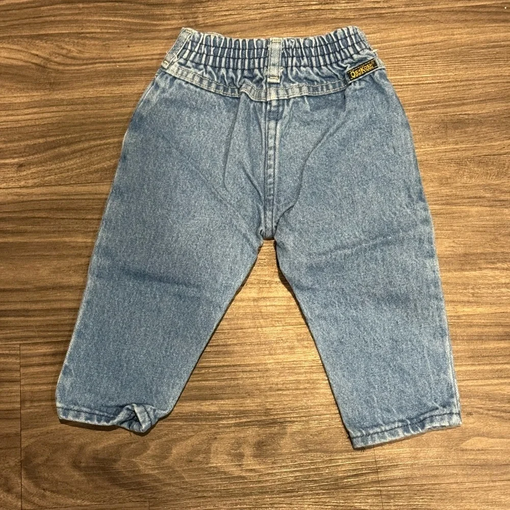 OshKosh B’Gosh Girls 12M Jeans 90’s High Waist Pleated Denim Pants USA